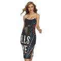 Bullseye Darts Print Cross Back Cami Dress