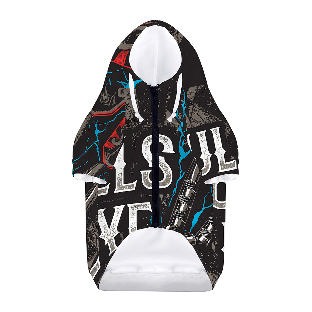 Bullseye Darts Print Dog Zip Up Hoodie
