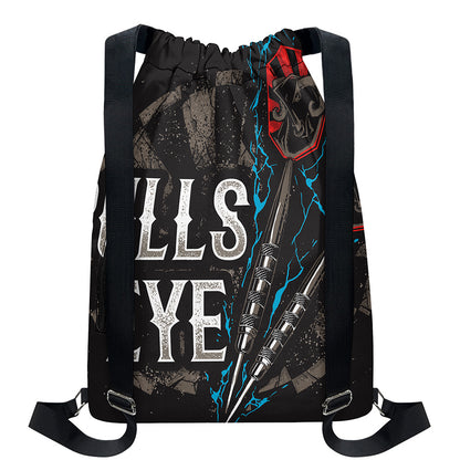 Bullseye Darts Print Drawstring Backpack