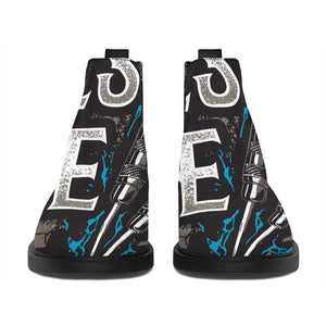 Bullseye Darts Print Flat Ankle Boots