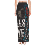 Bullseye Darts Print High Slit Maxi Skirt