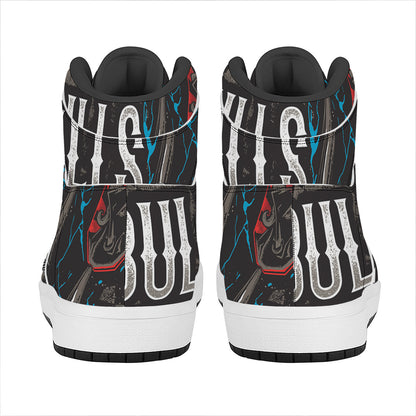Bullseye Darts Print High Top Leather Sneakers