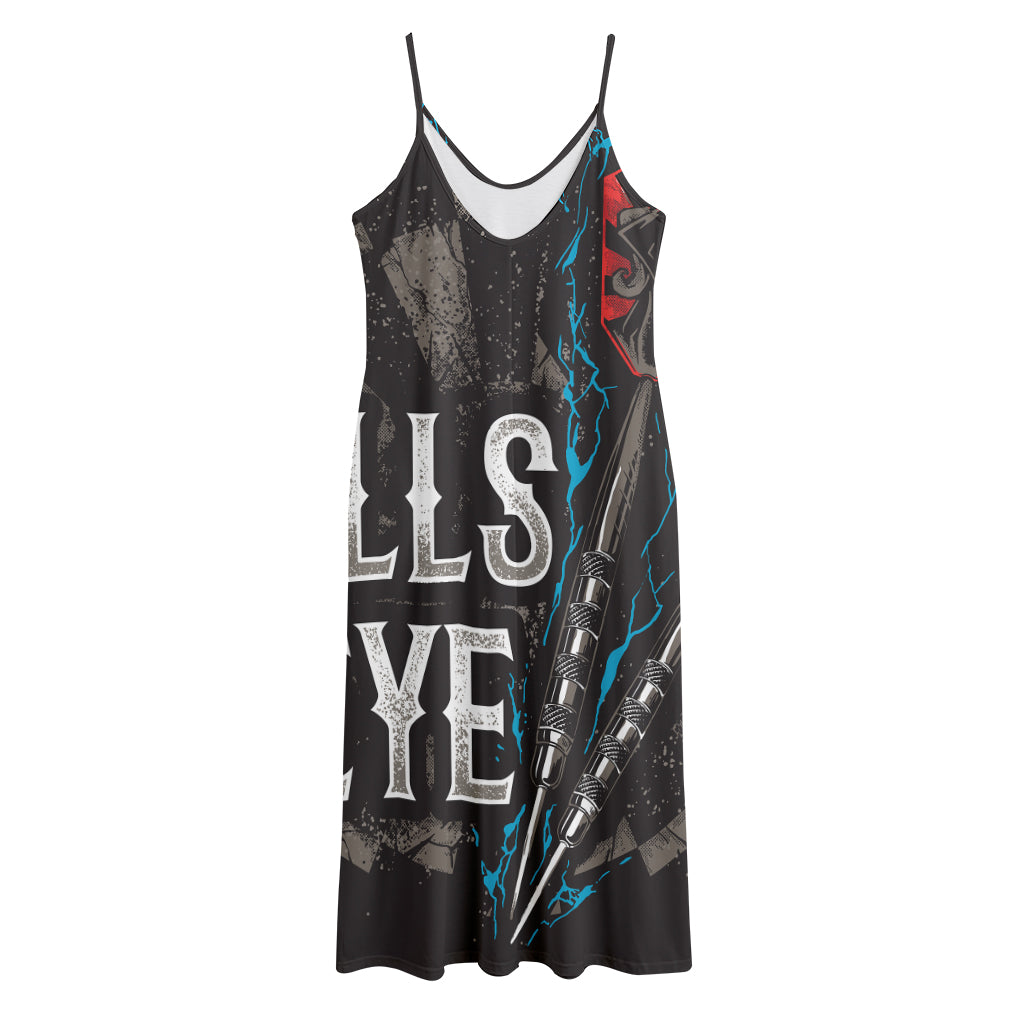 Bullseye Darts Print Jersey Midi Cami Dress
