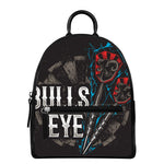 Bullseye Darts Print Leather Backpack