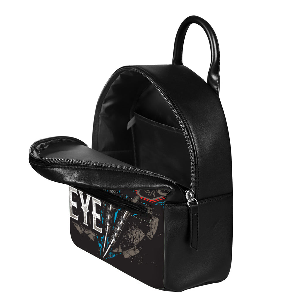 Bullseye Darts Print Leather Backpack