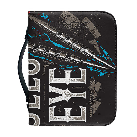 Bullseye Darts Print Leather Bible Cover