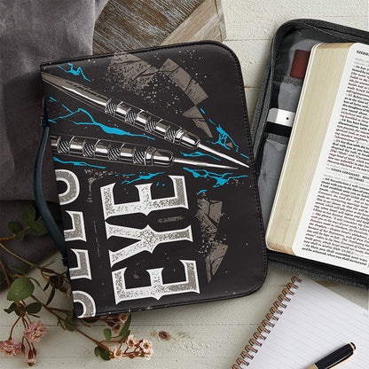 Bullseye Darts Print Leather Bible Cover