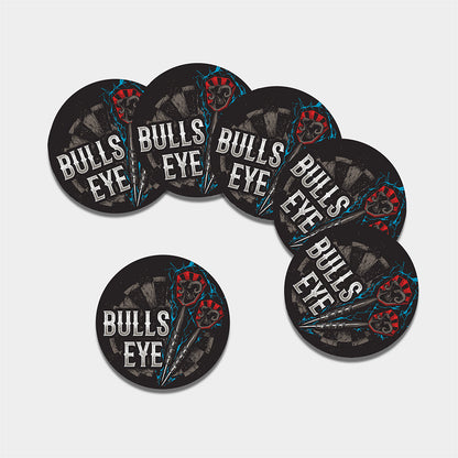 Bullseye Darts Print Leather Coaster Set