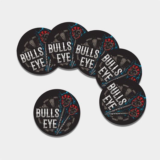 Bullseye Darts Print Leather Coaster Set