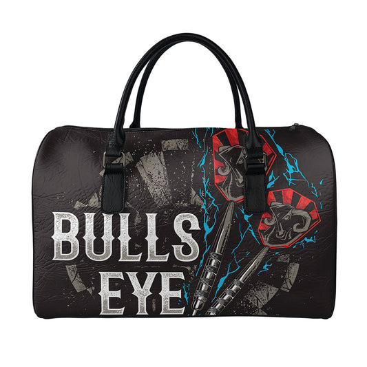 Bullseye Darts Print Leather Duffle Bag