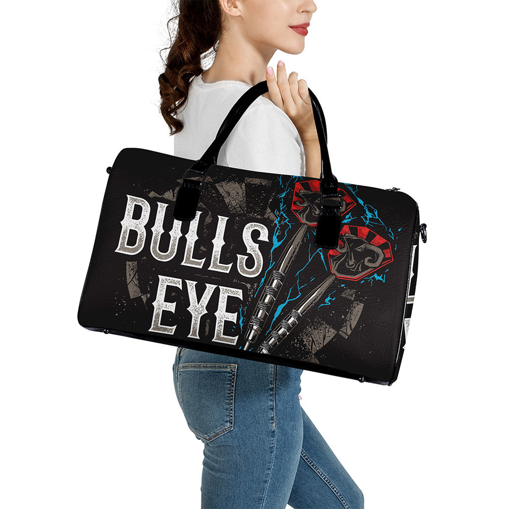 Bullseye Darts Print Leather Duffle Bag