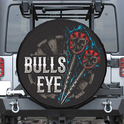 Bullseye Darts Print Leather Spare Tire Cover