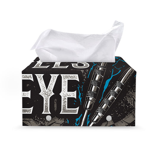 Bullseye Darts Print Leather Tissue Box Cover