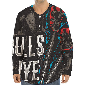 Bullseye Darts Print Long Sleeve Baseball Jersey