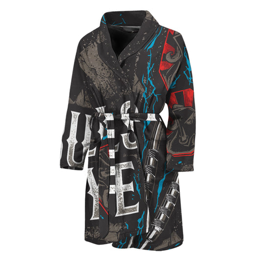 Bullseye Darts Print Men's Bathrobe