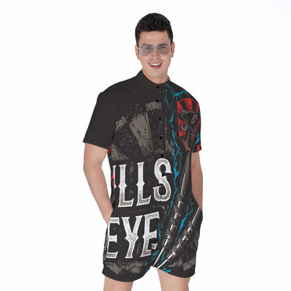 Bullseye Darts Print Men's Rompers