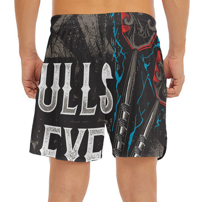 Bullseye Darts Print Men's Split Running Shorts