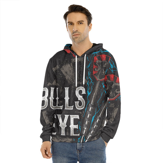Bullseye Darts Print Men's Velvet Pullover Hoodie