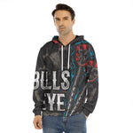 Bullseye Darts Print Men's Velvet Pullover Hoodie