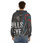 Bullseye Darts Print Men's Velvet Pullover Hoodie