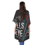 Bullseye Darts Print Open Front Beach Cover Up