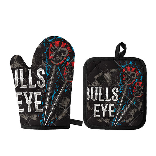 Bullseye Darts Print Oven Mitt And Pot Holder Set