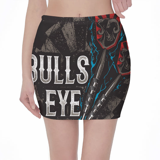 Bullseye Darts Print Pencil Mini Skirt