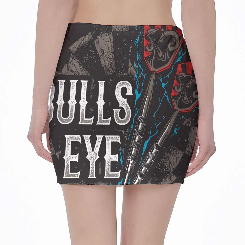 Bullseye Darts Print Pencil Mini Skirt