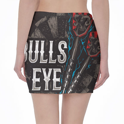 Bullseye Darts Print Pencil Mini Skirt
