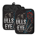 Bullseye Darts Print Pot Holders With Pocket