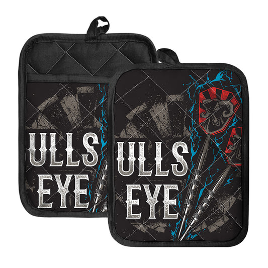 Bullseye Darts Print Pot Holders With Pocket