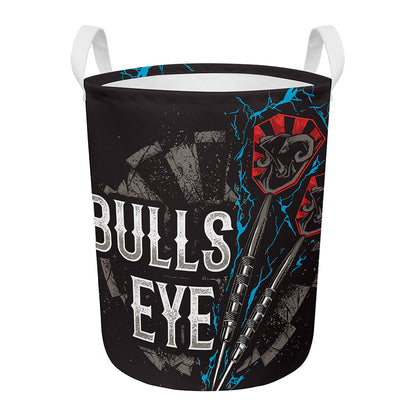 Bullseye Darts Print Round Laundry Basket