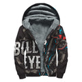 Bullseye Darts Print Sherpa Lined Zip Up Hoodie