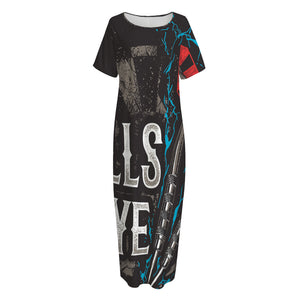 Bullseye Darts Print Short Sleeve Long Nightdress