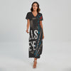 Bullseye Darts Print Short Sleeve Maxi Dress