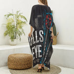Bullseye Darts Print Silk V-Neck Kaftan Dress