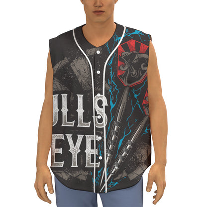 Bullseye Darts Print Sleeveless Baseball Jersey