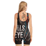 Bullseye Darts Print Sleeveless One Piece Swimsuit