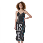 Bullseye Darts Print Slim Fit Midi Cami Dress