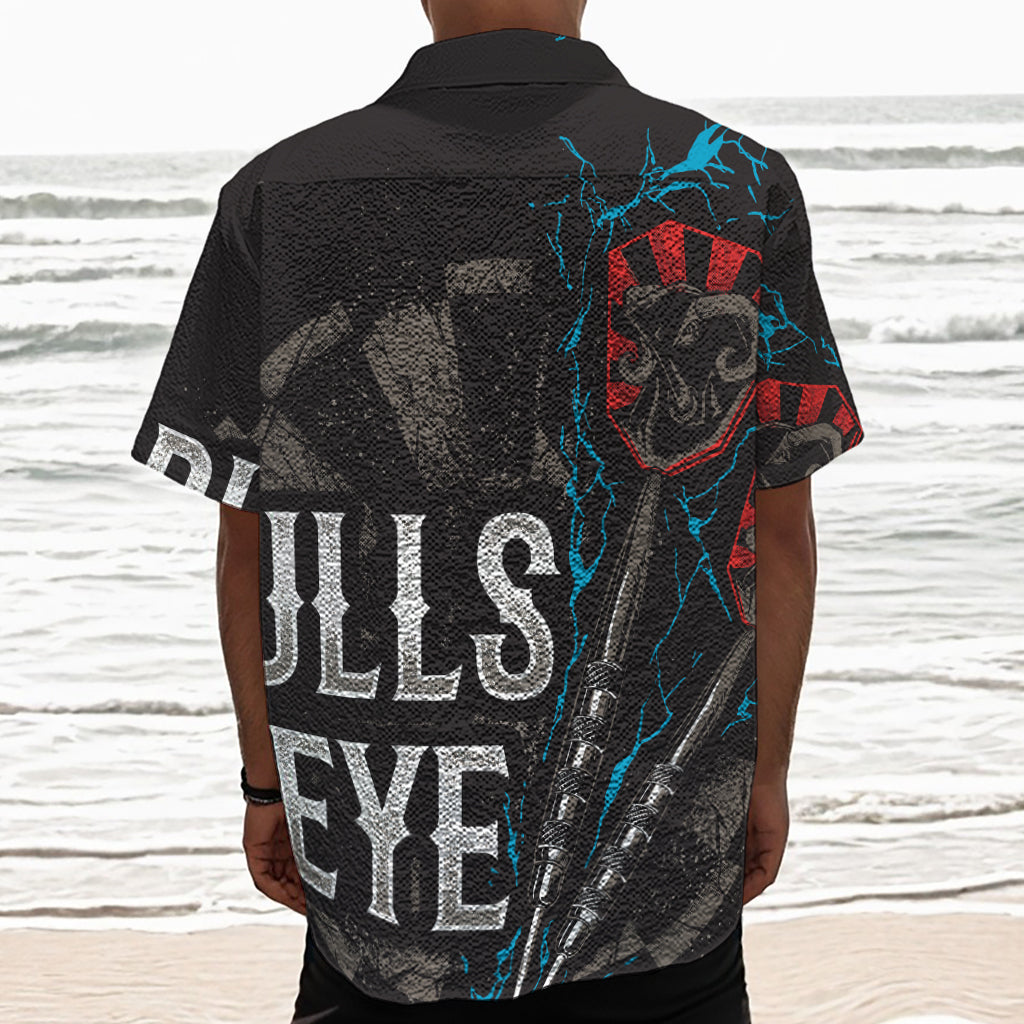 Bullseye Darts Print Textured Short Sleeve Shirt