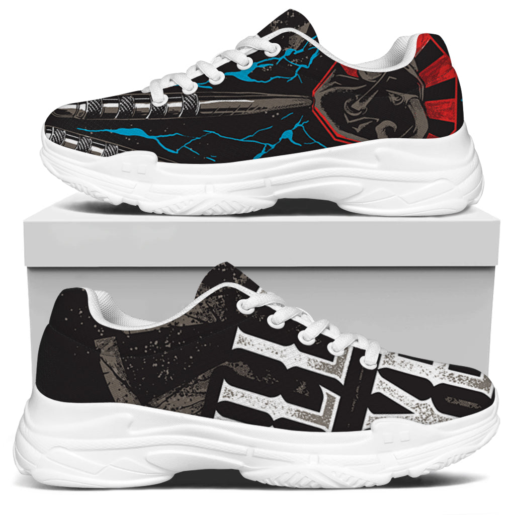 Bullseye Darts Print White Chunky Shoes
