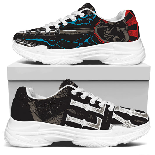 Bullseye Darts Print White Chunky Shoes