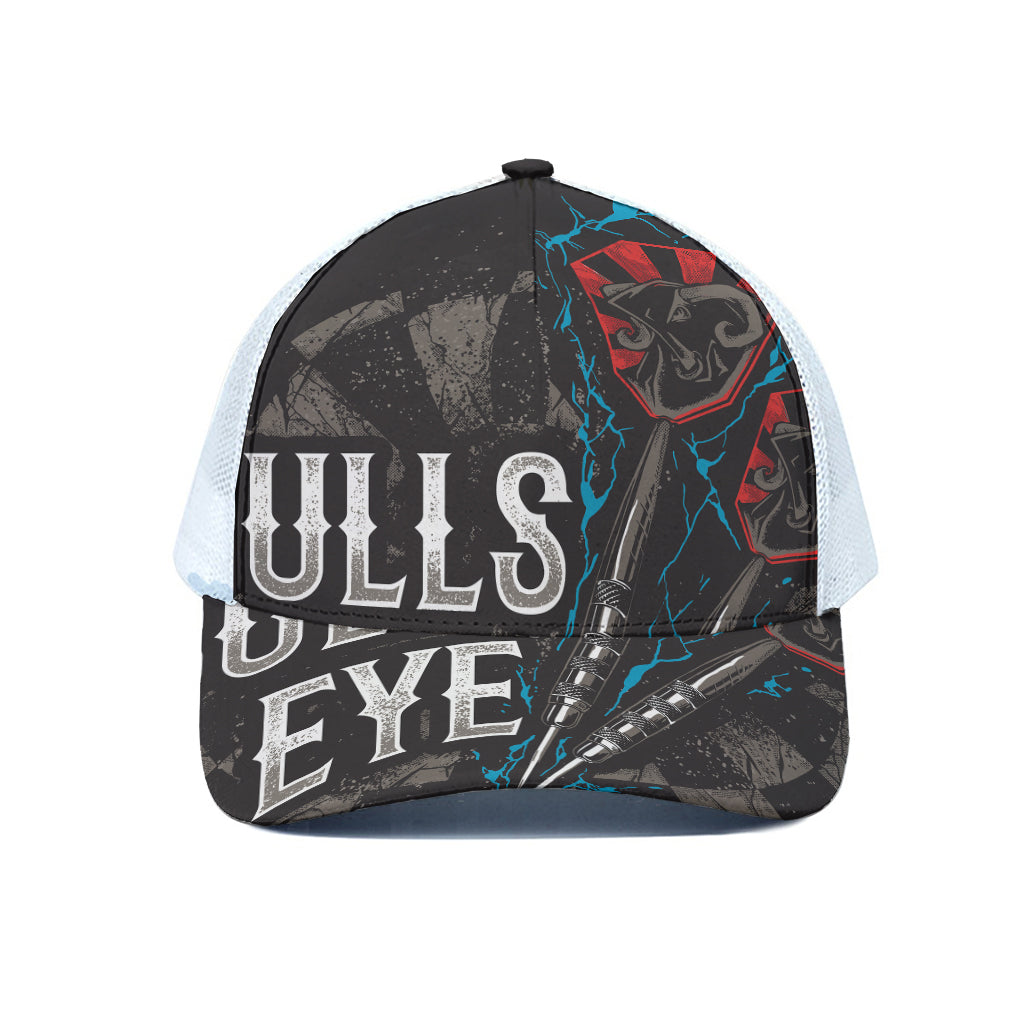 Bullseye Darts Print White Mesh Trucker Cap