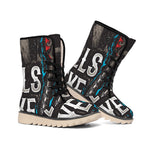 Bullseye Darts Print Winter Boots