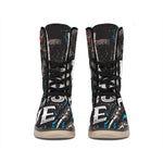 Bullseye Darts Print Winter Boots