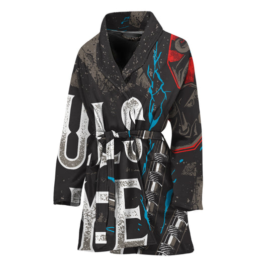Bullseye Darts Print Women's Bathrobe