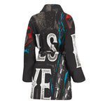 Bullseye Darts Print Women's Bathrobe