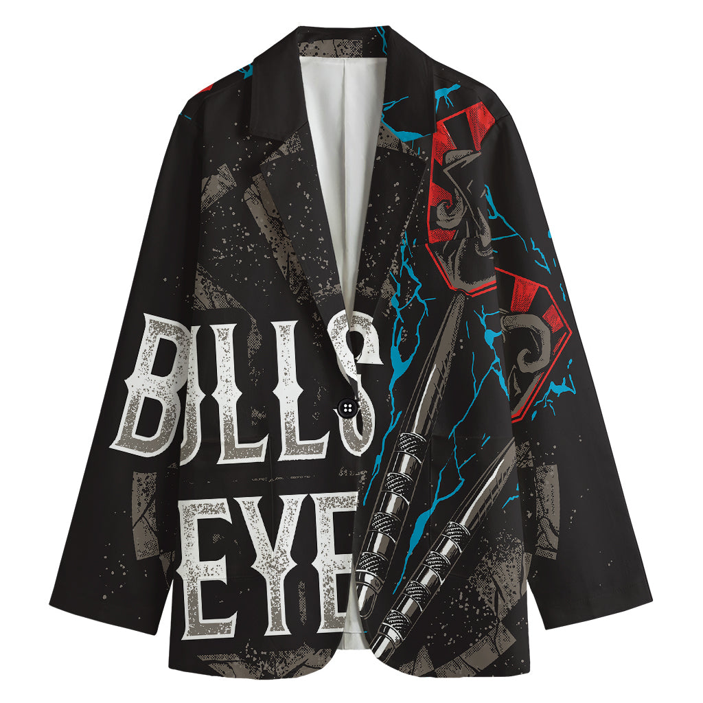 Bullseye Darts Print Women's Cotton Blazer