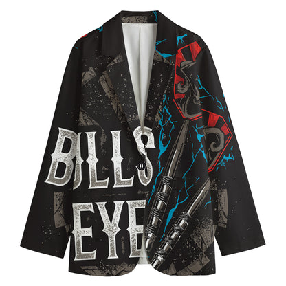 Bullseye Darts Print Women's Cotton Blazer