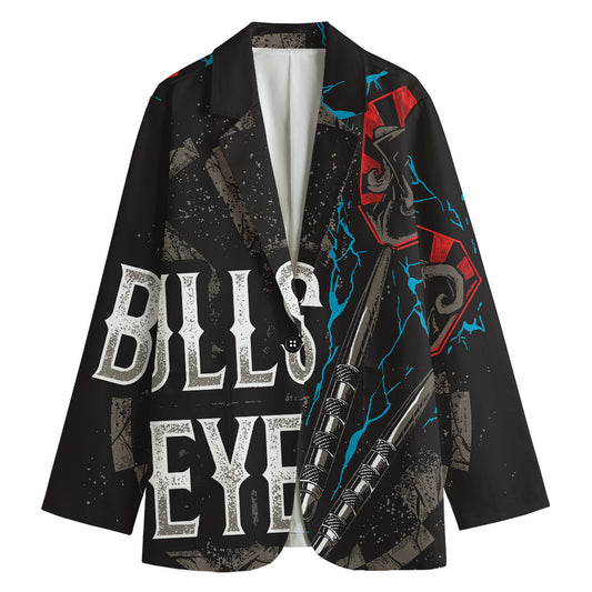 Bullseye Darts Print Women's Cotton Blazer